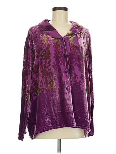Pre-owned Assorted Brands Long Sleeve Blouse In Purple