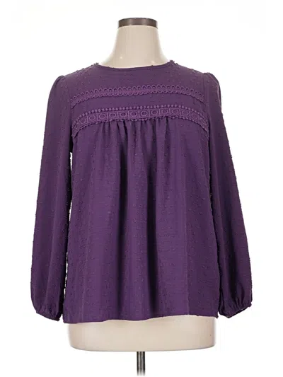 Pre-owned Assorted Brands Long Sleeve Blouse In Purple