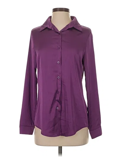 Pre-owned Assorted Brands Long Sleeve Blouse In Purple
