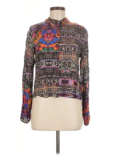 Pre-owned Assorted Brands Long Sleeve Blouse In Purple