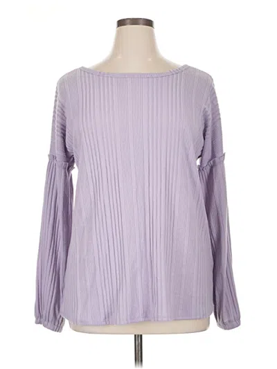 Pre-owned Assorted Brands Long Sleeve Blouse In Purple