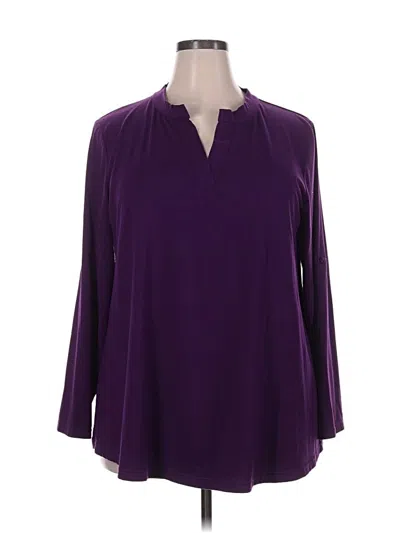 Pre-owned Assorted Brands Long Sleeve Blouse In Purple