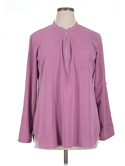 Pre-owned Assorted Brands Long Sleeve Blouse In Purple