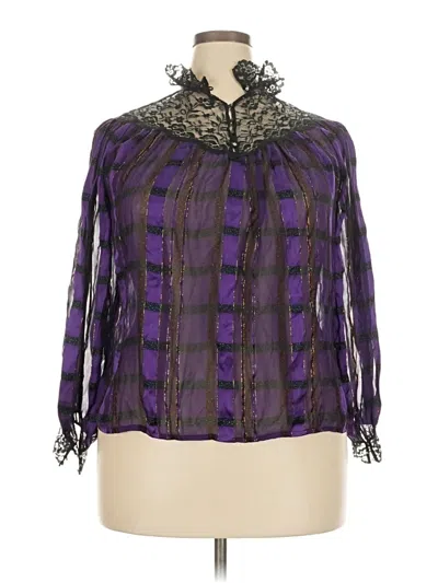 Pre-owned Assorted Brands Long Sleeve Blouse In Purple