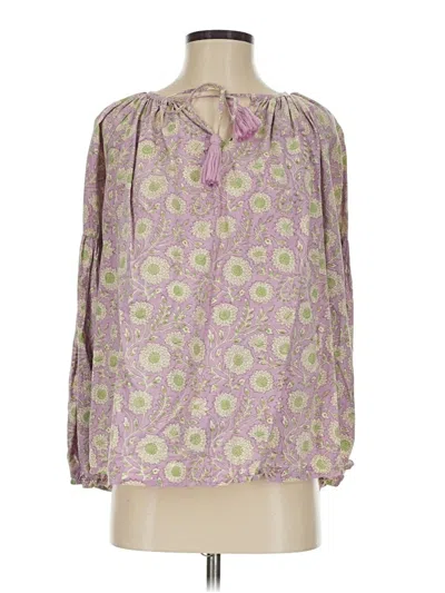 Pre-owned Assorted Brands Long Sleeve Blouse In Purple