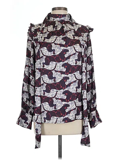 Pre-owned Assorted Brands Long Sleeve Blouse In Purple