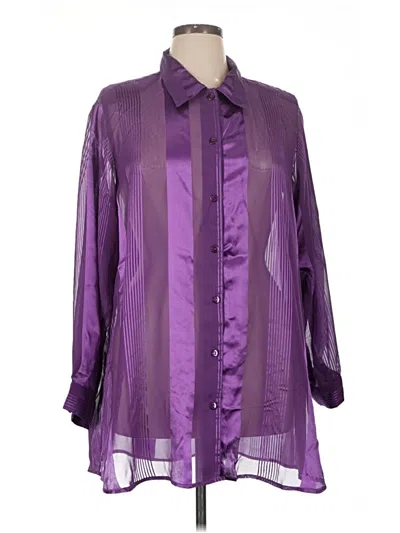 Pre-owned Assorted Brands Long Sleeve Blouse In Purple