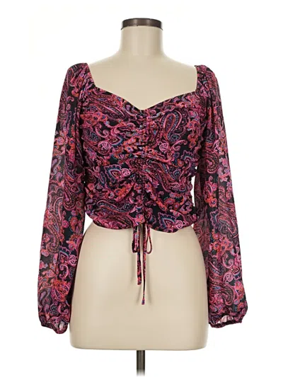 Pre-owned Assorted Brands Long Sleeve Blouse In Purple