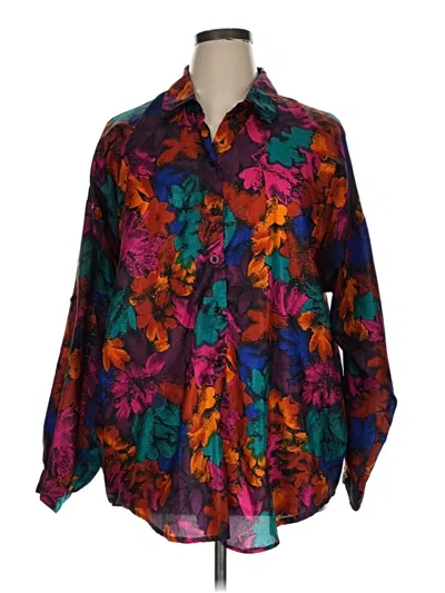 Pre-owned Assorted Brands Long Sleeve Blouse In Purple