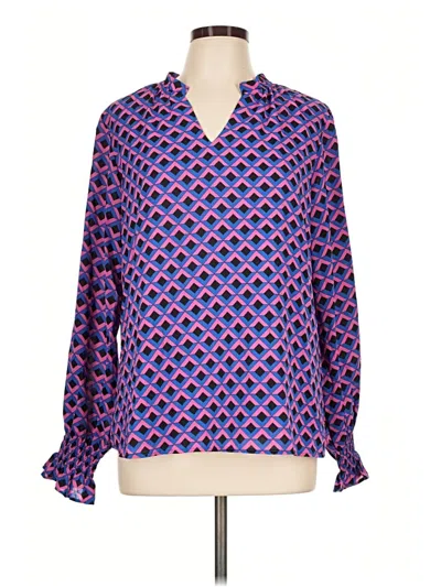 Pre-owned Assorted Brands Long Sleeve Blouse In Purple
