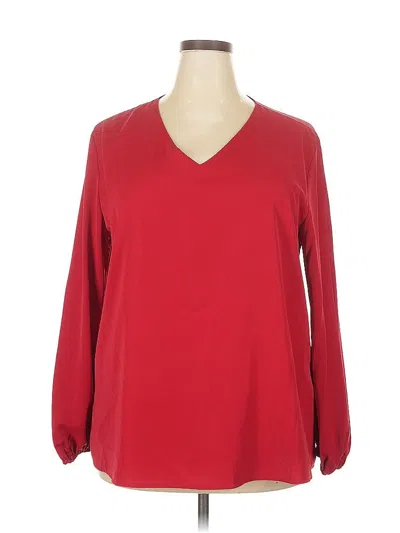 Pre-owned Assorted Brands Long Sleeve Blouse In Red