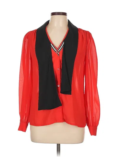 Pre-owned Assorted Brands Long Sleeve Blouse In Red