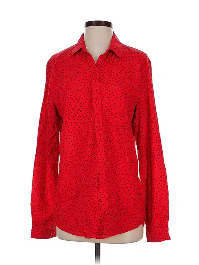 Pre-owned Assorted Brands Long Sleeve Blouse In Red