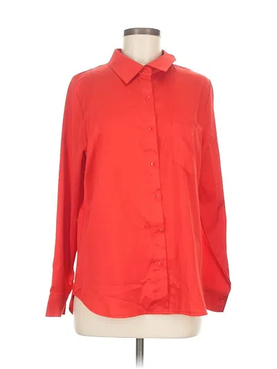 Pre-owned Assorted Brands Long Sleeve Blouse In Red