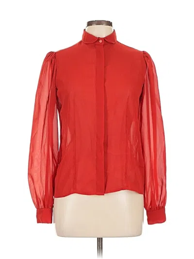 Pre-owned Assorted Brands Long Sleeve Blouse In Red
