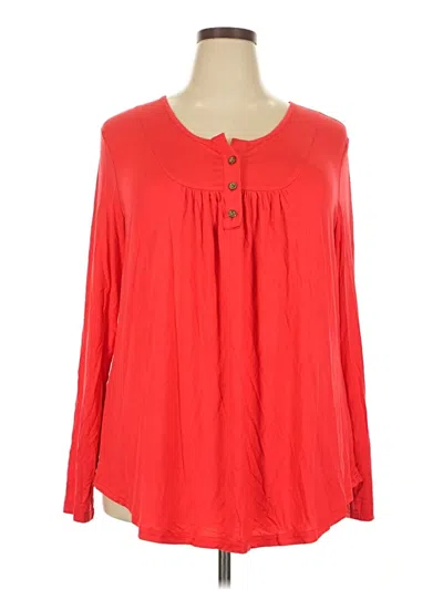 Pre-owned Assorted Brands Long Sleeve Blouse In Red