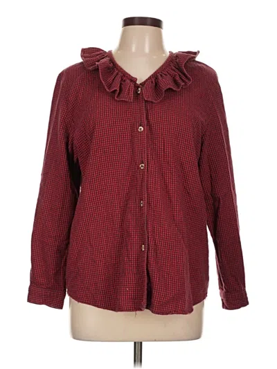 Pre-owned Assorted Brands Long Sleeve Blouse In Red