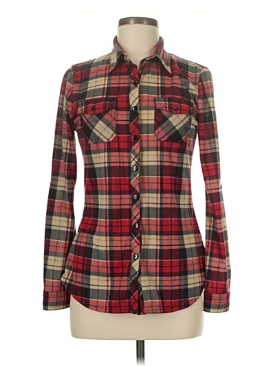 Pre-owned Assorted Brands Long Sleeve Blouse In Red