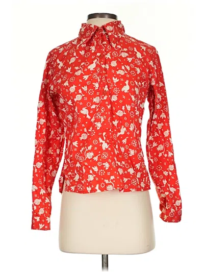 Pre-owned Assorted Brands Long Sleeve Blouse In Red