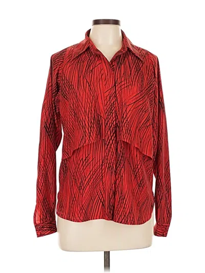 Pre-owned Assorted Brands Long Sleeve Blouse In Red
