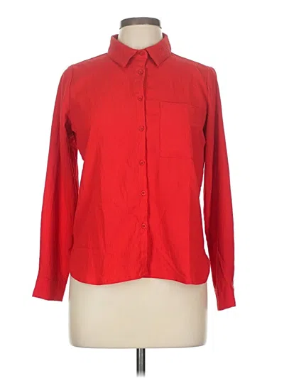 Pre-owned Assorted Brands Long Sleeve Blouse In Red