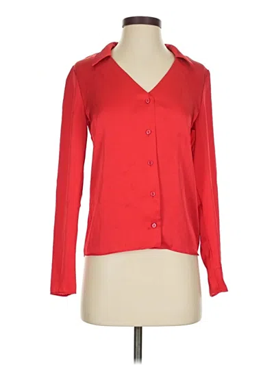 Pre-owned Assorted Brands Long Sleeve Blouse In Red