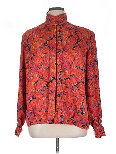 Pre-owned Assorted Brands Long Sleeve Blouse In Red