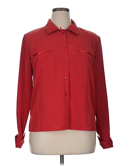 Pre-owned Assorted Brands Long Sleeve Blouse In Red