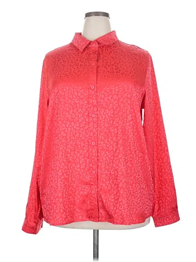 Pre-owned Assorted Brands Long Sleeve Blouse In Red