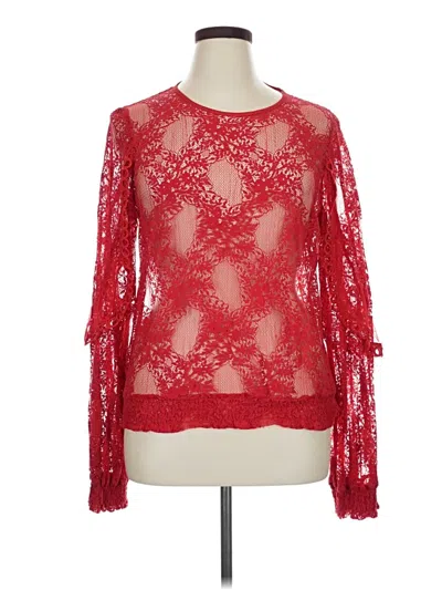 Pre-owned Assorted Brands Long Sleeve Blouse In Red