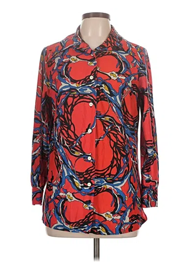 Pre-owned Assorted Brands Long Sleeve Blouse In Red