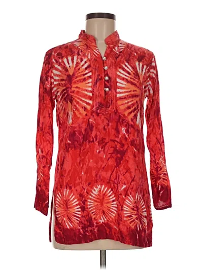 Pre-owned Assorted Brands Long Sleeve Blouse In Red
