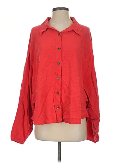 Pre-owned Assorted Brands Long Sleeve Blouse In Red