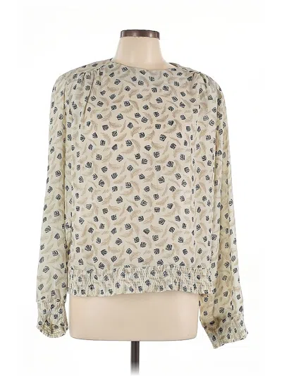 Pre-owned Assorted Brands Long Sleeve Blouse In Silver