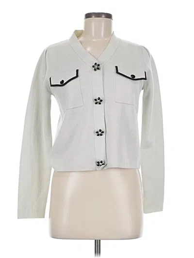 Pre-owned Assorted Brands Long Sleeve Blouse In Silver