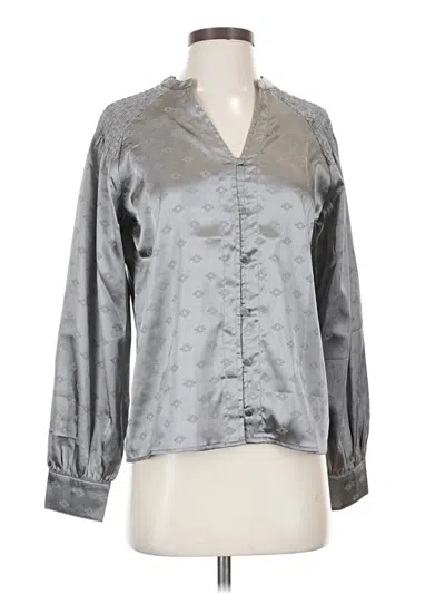 Pre-owned Assorted Brands Long Sleeve Blouse In Silver