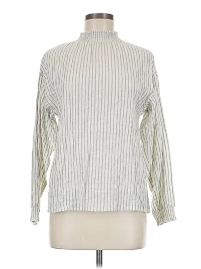Pre-owned Assorted Brands Long Sleeve Blouse In Silver