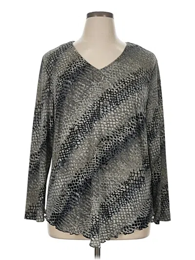 Pre-owned Assorted Brands Long Sleeve Blouse In Silver