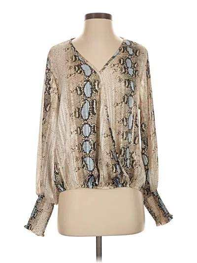 Pre-owned Assorted Brands Long Sleeve Blouse In Silver