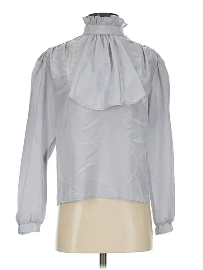 Pre-owned Assorted Brands Long Sleeve Blouse In Silver