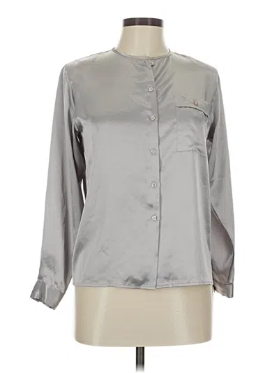 Pre-owned Assorted Brands Long Sleeve Blouse In Silver