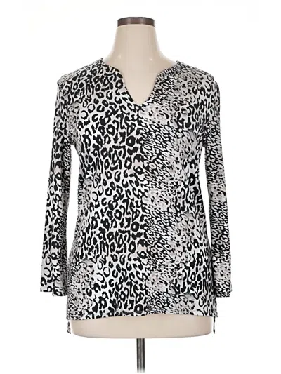 Pre-owned Assorted Brands Long Sleeve Blouse In Silver