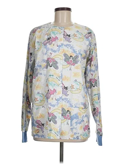 Pre-owned Assorted Brands Long Sleeve Blouse In Silver