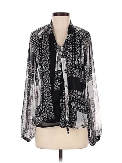 Pre-owned Assorted Brands Long Sleeve Blouse In Silver
