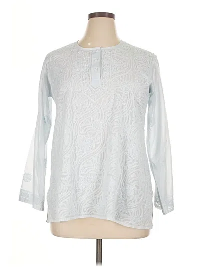 Pre-owned Assorted Brands Long Sleeve Blouse In Silver