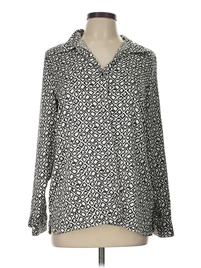 Pre-owned Assorted Brands Long Sleeve Blouse In Silver