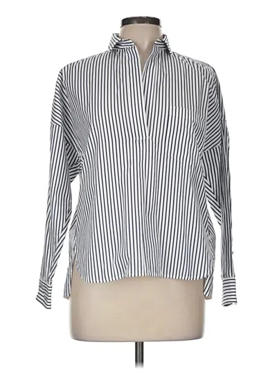 Pre-owned Assorted Brands Long Sleeve Blouse In Silver