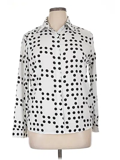 Pre-owned Assorted Brands Long Sleeve Blouse In Silver
