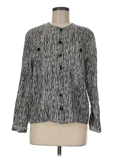 Pre-owned Assorted Brands Long Sleeve Blouse In Silver