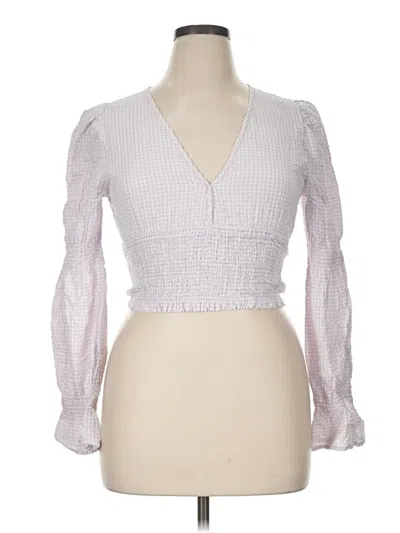 Pre-owned Assorted Brands Long Sleeve Blouse In Silver